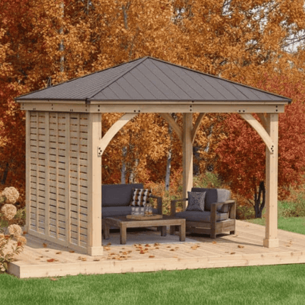 Yardistry Direct Gazebos Yardistry Wooden Gazebo 12ft x 12ft (3.7m x 3.7m) with Single Wall Yardistry Wooden Gazebo 12ft x 12ft (3.7m x 3.7m) with Single Wall