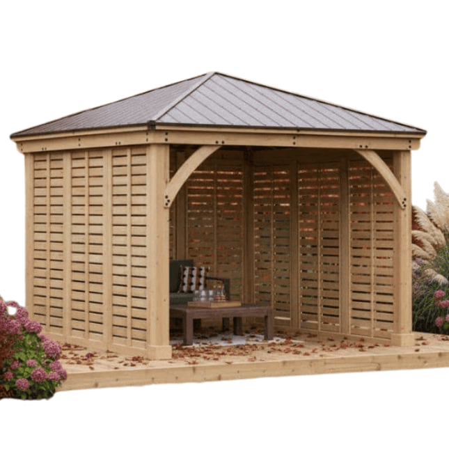 Yardistry Direct Gazebos Yardistry Wooden Gazebo 12ft x 12ft (3.7m x 3.7m) with Triple Wall Yardistry Wooden Gazebo 12ft x 12ft (3.7m x 3.7m) with Triple Wall