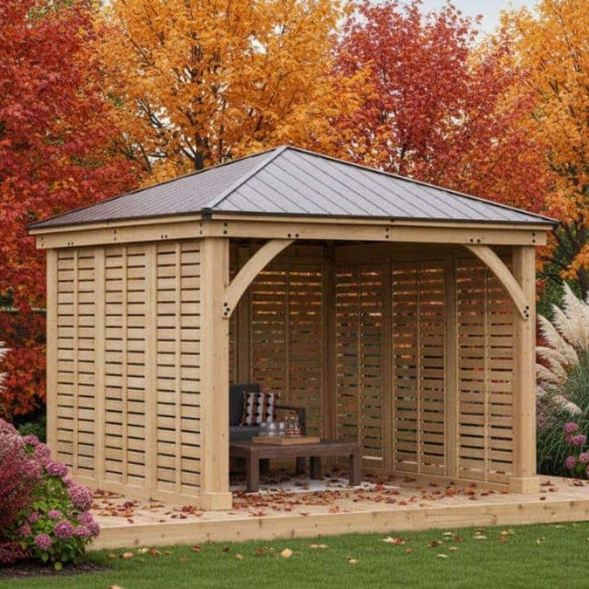 Yardistry Direct Gazebos Yardistry Wooden Gazebo 12ft x 12ft (3.7m x 3.7m) with Triple Wall Yardistry Wooden Gazebo 12ft x 12ft (3.7m x 3.7m) with Triple Wall