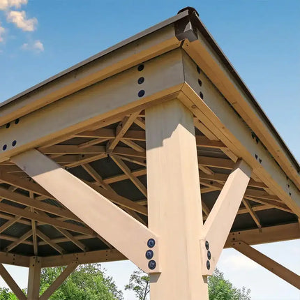 Yardistry Direct Gazebos Yardistry Wooden Gazebo 12ft x 16ft (3.7m x 4.9m), Meridian Series Yardistry Wooden Gazebo 12ft x 16ft (3.7m x 4.9m), Meridian Series
