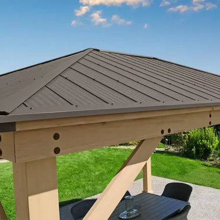 Yardistry Direct Gazebos Yardistry Wooden Gazebo 12ft x 16ft (3.7m x 4.9m), Meridian Series Yardistry Wooden Gazebo 12ft x 16ft (3.7m x 4.9m), Meridian Series