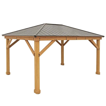 Yardistry Direct Gazebos Yardistry Wooden Gazebo 12ft x 16ft (3.7m x 4.9m), Meridian Series Yardistry Wooden Gazebo 12ft x 16ft (3.7m x 4.9m), Meridian Series