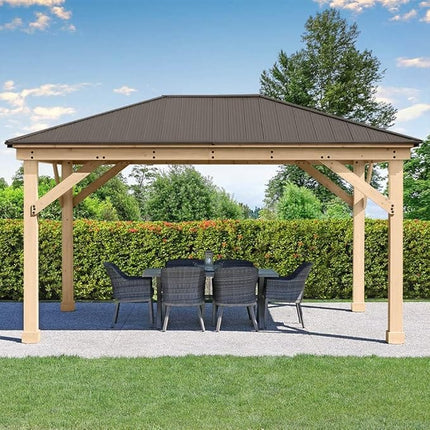 Yardistry Direct Gazebos Yardistry Wooden Gazebo 12ft x 16ft (3.7m x 4.9m), Meridian Series Yardistry Wooden Gazebo 12ft x 16ft (3.7m x 4.9m), Meridian Series
