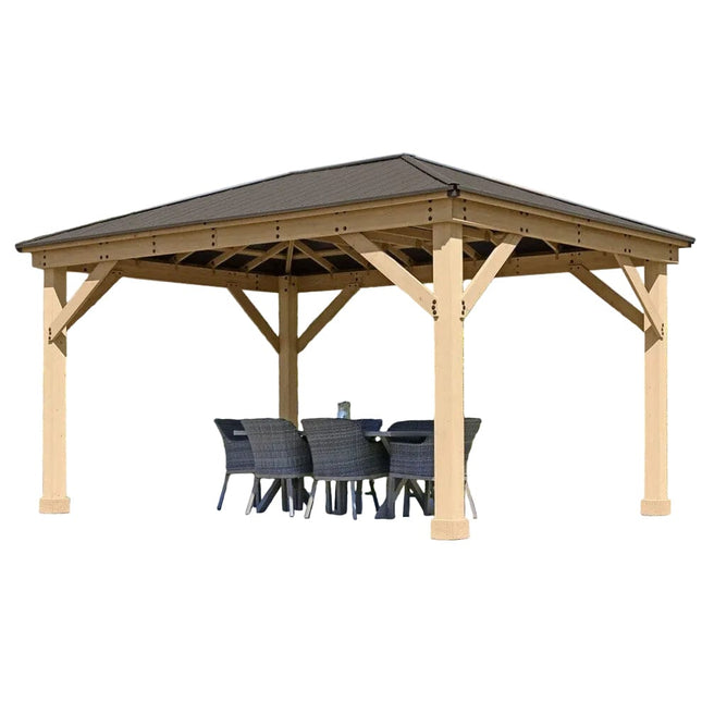 Yardistry Direct Gazebos Yardistry Wooden Gazebo 12ft x 16ft (3.7m x 4.9m), Meridian Series Yardistry Wooden Gazebo 12ft x 16ft (3.7m x 4.9m), Meridian Series