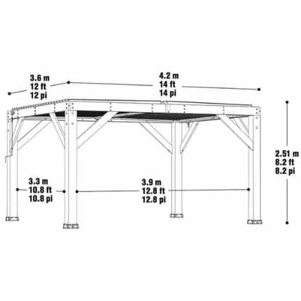 Yardistry Direct Pergola Yardistry 14 x 12 Wooden Pergola With Louvered Roof Yardistry 14 x 12 Wooden Pergola With Louvered Roof