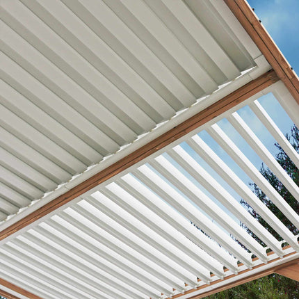Yardistry Direct Pergola Yardistry 14 x 12 Wooden Pergola With Louvered Roof Yardistry 14 x 12 Wooden Pergola With Louvered Roof