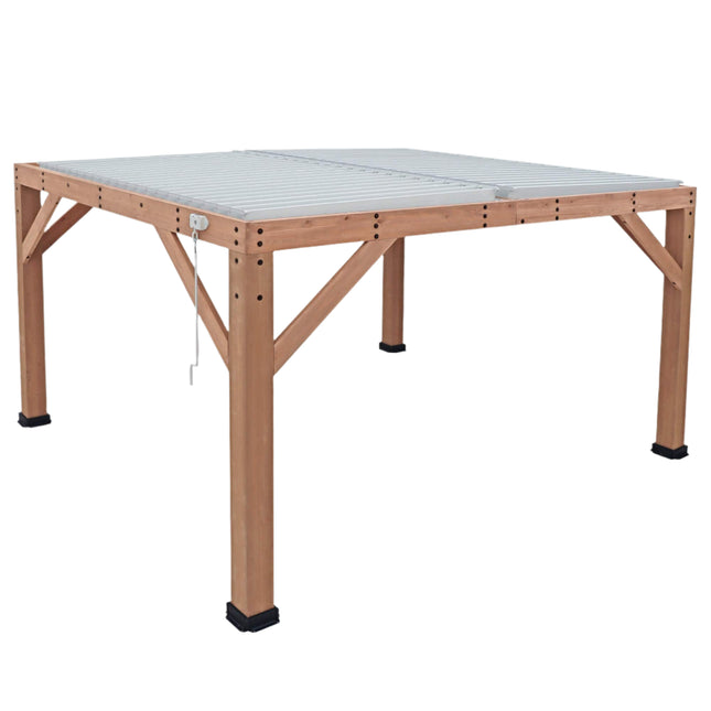 Yardistry Direct Pergola Yardistry 14 x 12 Wooden Pergola With Louvered Roof Yardistry 14 x 12 Wooden Pergola With Louvered Roof