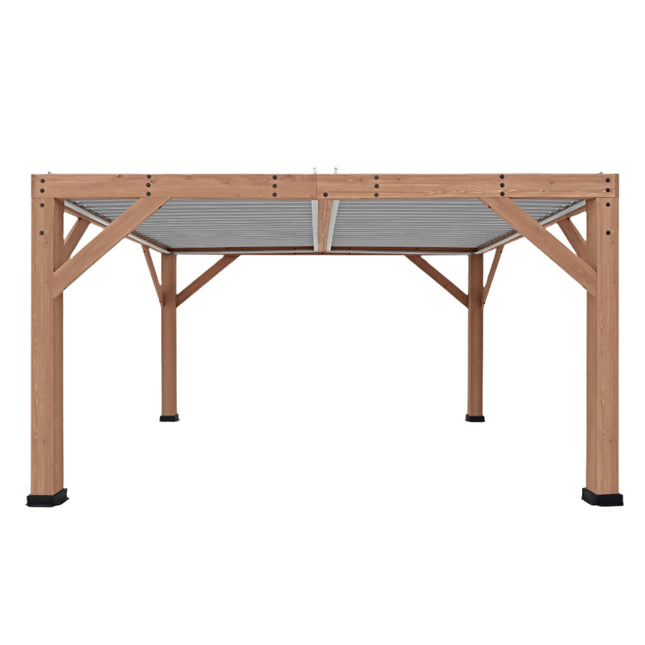 Yardistry Direct Pergola Yardistry 14 x 12 Wooden Pergola With Louvered Roof Yardistry 14 x 12 Wooden Pergola With Louvered Roof