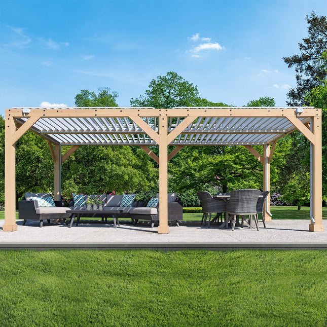 Yardistry Direct Pergola Yardistry Meridian 10ft x 20ft (3m x 6m) Pergola Room with Louvered Roof Yardistry Meridian 10ft x 20ft (3m x 6m) Pergola Room with Louvered Roof