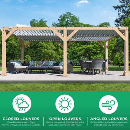 Yardistry Direct Pergola Yardistry Meridian 10ft x 20ft (3m x 6m) Pergola Room with Louvered Roof Yardistry Meridian 10ft x 20ft (3m x 6m) Pergola Room with Louvered Roof