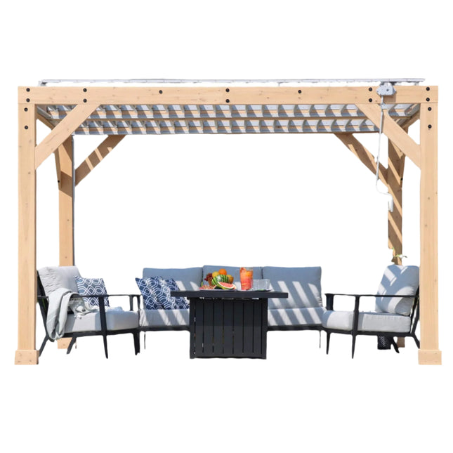 Yardistry Direct Pergola Yardistry Meridian Wood Room with Louvered Roof 10ft x 12ft (3m x 3.7m) Yardistry Meridian Wood Room with Louvered Roof 10ft x 12ft (3m x 3.7m)