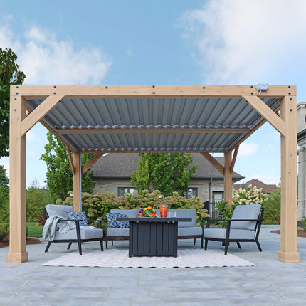 Yardistry Direct Pergola Yardistry Meridian Wood Room with Louvered Roof 10ft x 12ft (3m x 3.7m) Yardistry Meridian Wood Room with Louvered Roof 10ft x 12ft (3m x 3.7m)