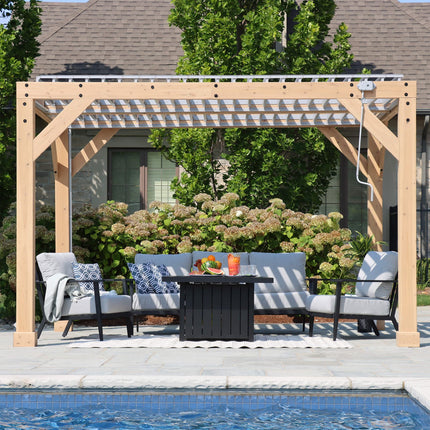 Yardistry Direct Pergola Yardistry Meridian Wood Room with Louvered Roof 10ft x 12ft (3m x 3.7m) Yardistry Meridian Wood Room with Louvered Roof 10ft x 12ft (3m x 3.7m)